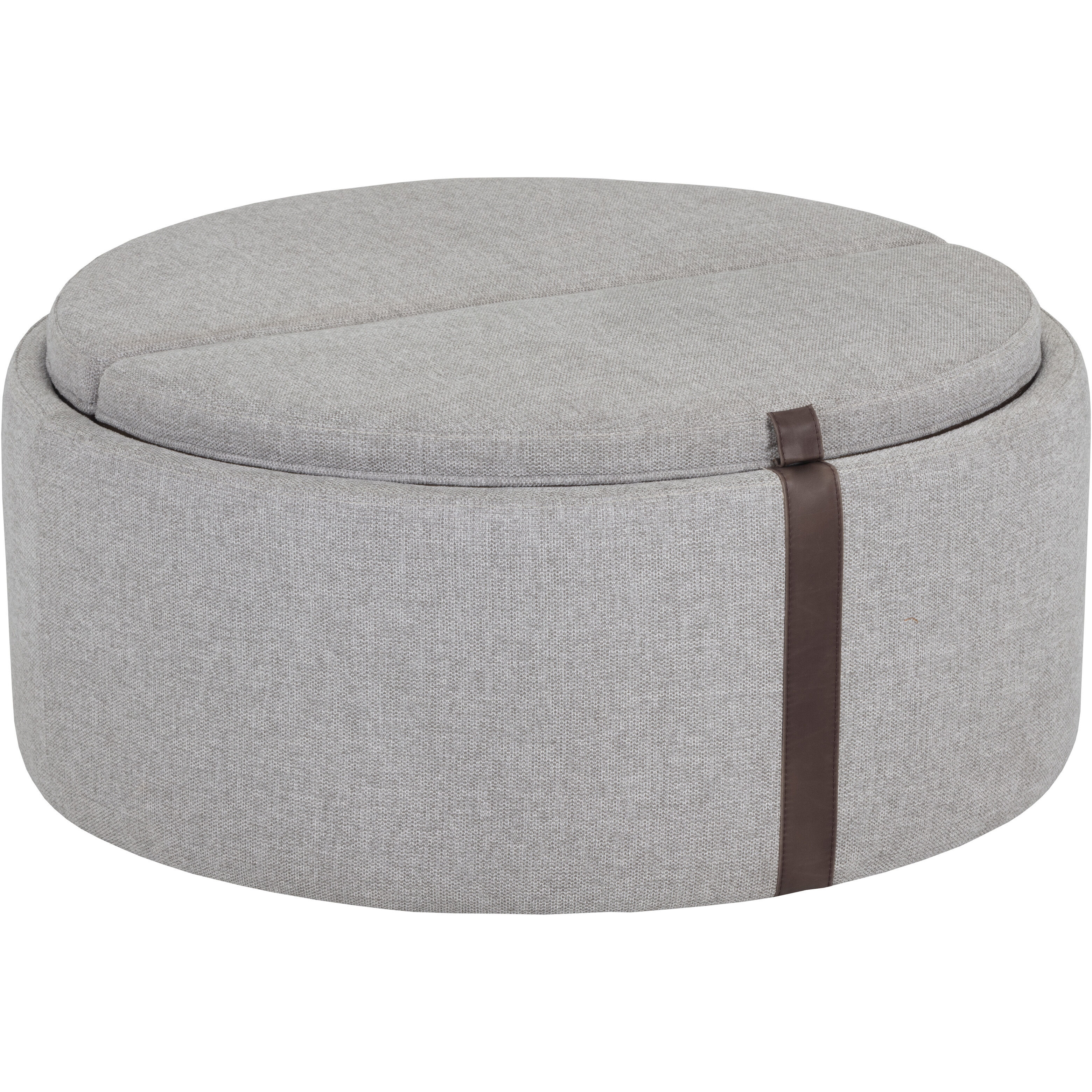 Borelli 17.25 inch Belfast Heather Grey / Autumn Chestnut Wheeled Storage Ottoman, Wheeled